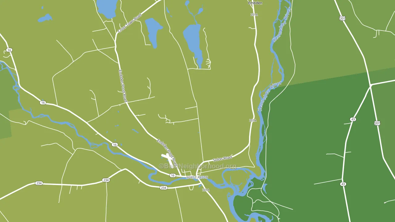 North Anson, ME block-group voter-turnout map