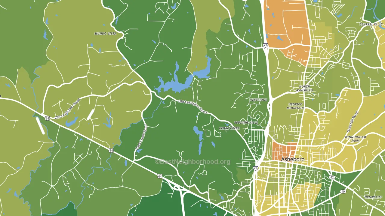 North Asheboro, NC block-group voter-turnout map
