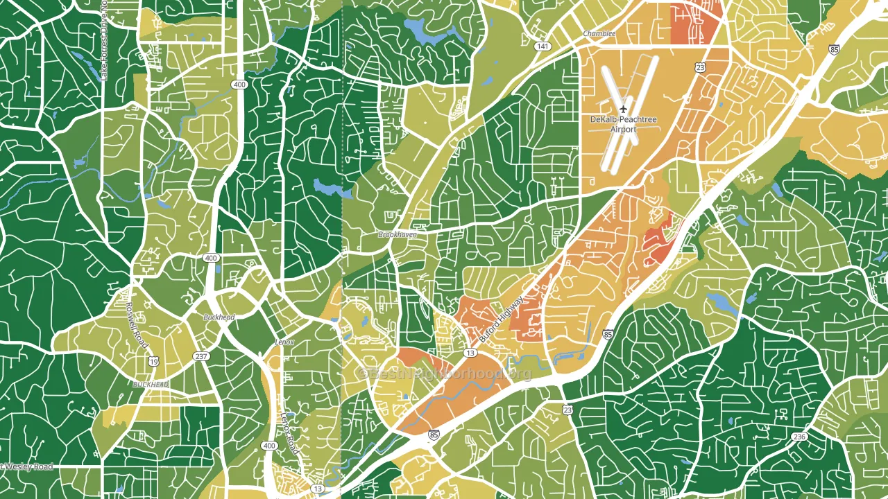 North Atlanta, GA block-group voter-turnout map