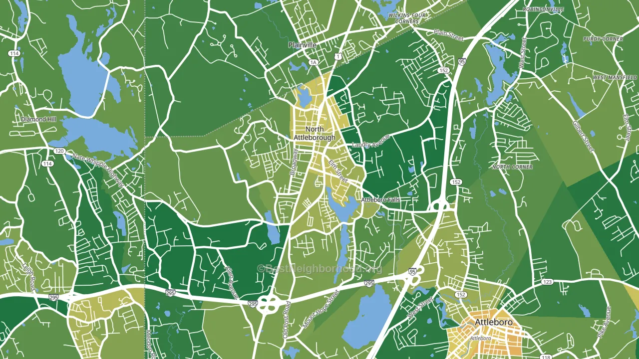 North Attleboro, MA block-group voter-turnout map