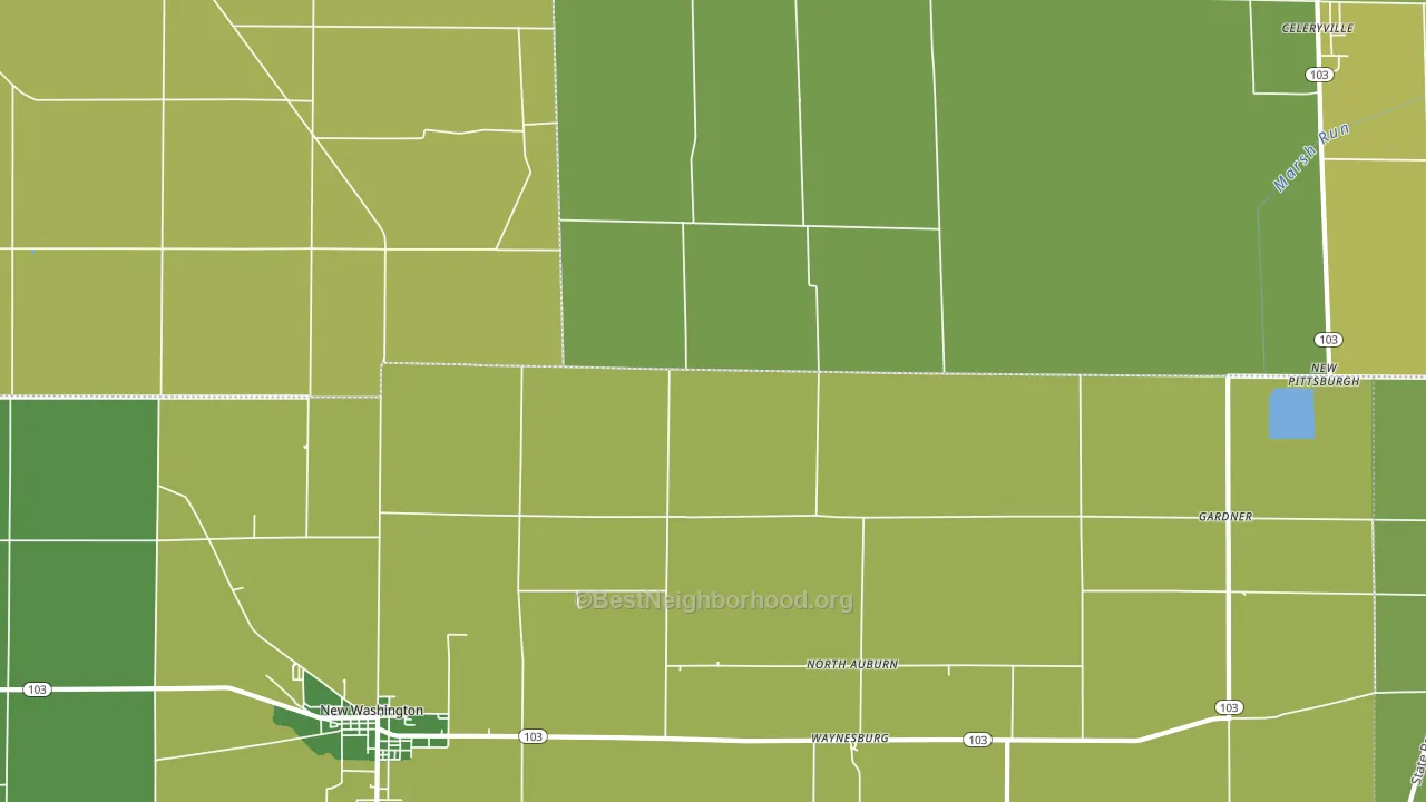 North Auburn, OH block-group voter-turnout map