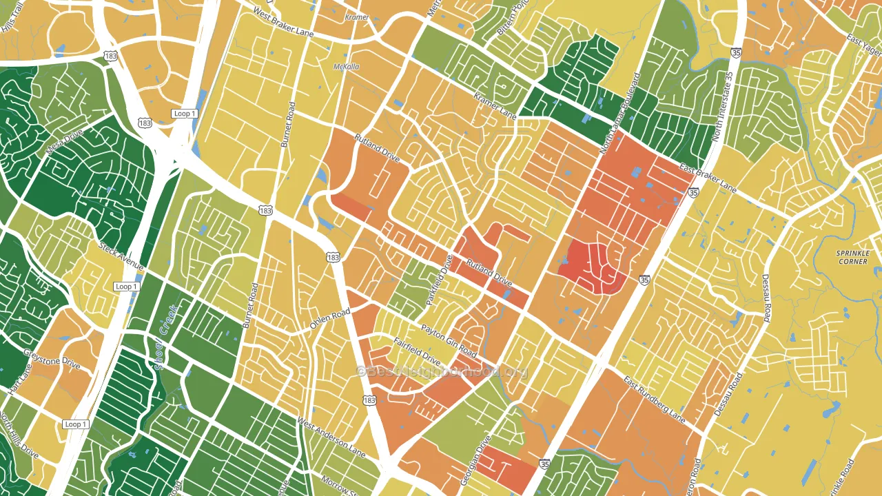 North Austin, Austin, TX block-group voter-turnout map