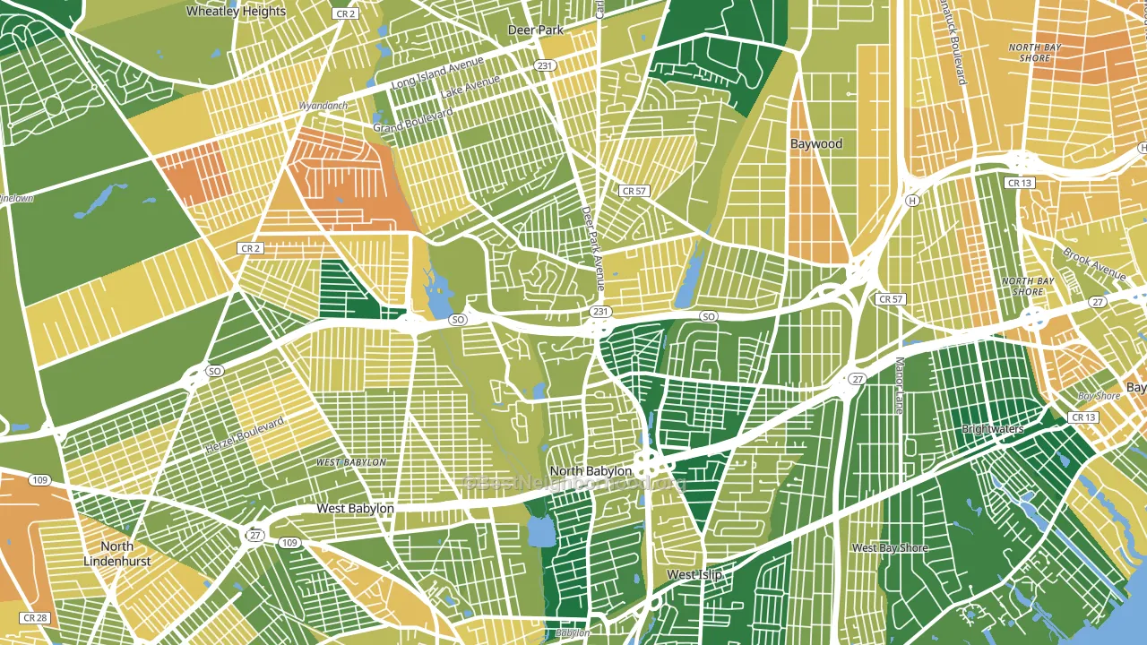 North Babylon, NY block-group voter-turnout map