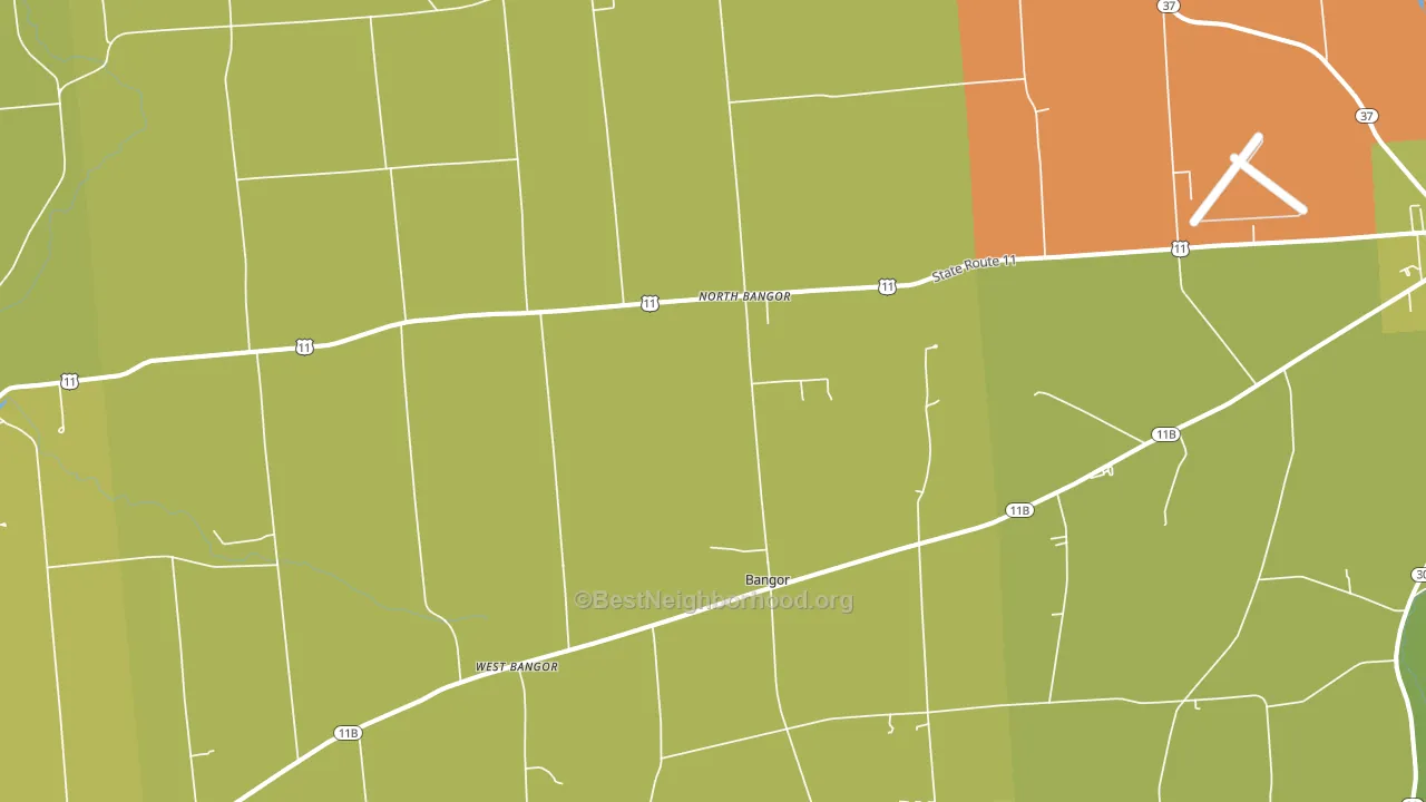 North Bangor, NY block-group voter-turnout map