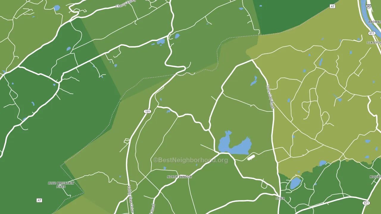 North Bangor, PA block-group voter-turnout map