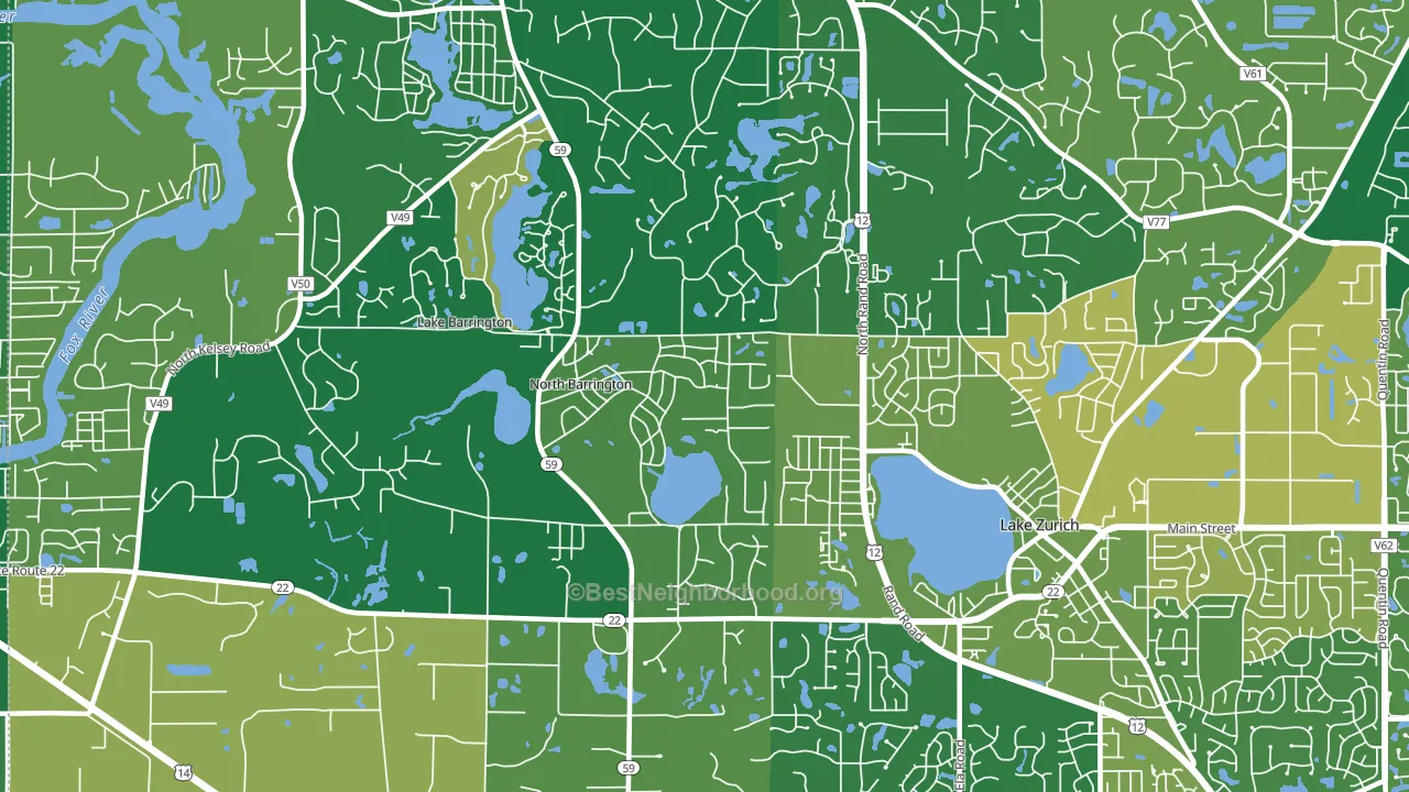 North Barrington, IL block-group voter-turnout map