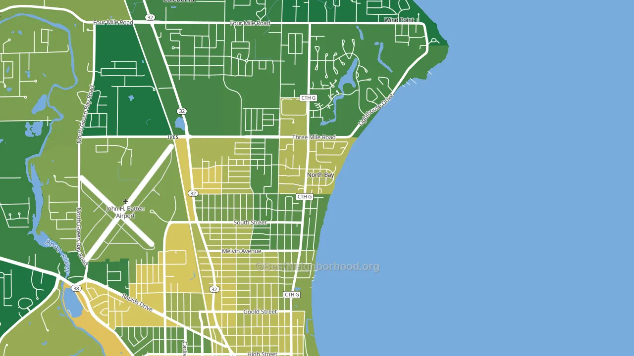 North Bay, WI block-group voter-turnout map