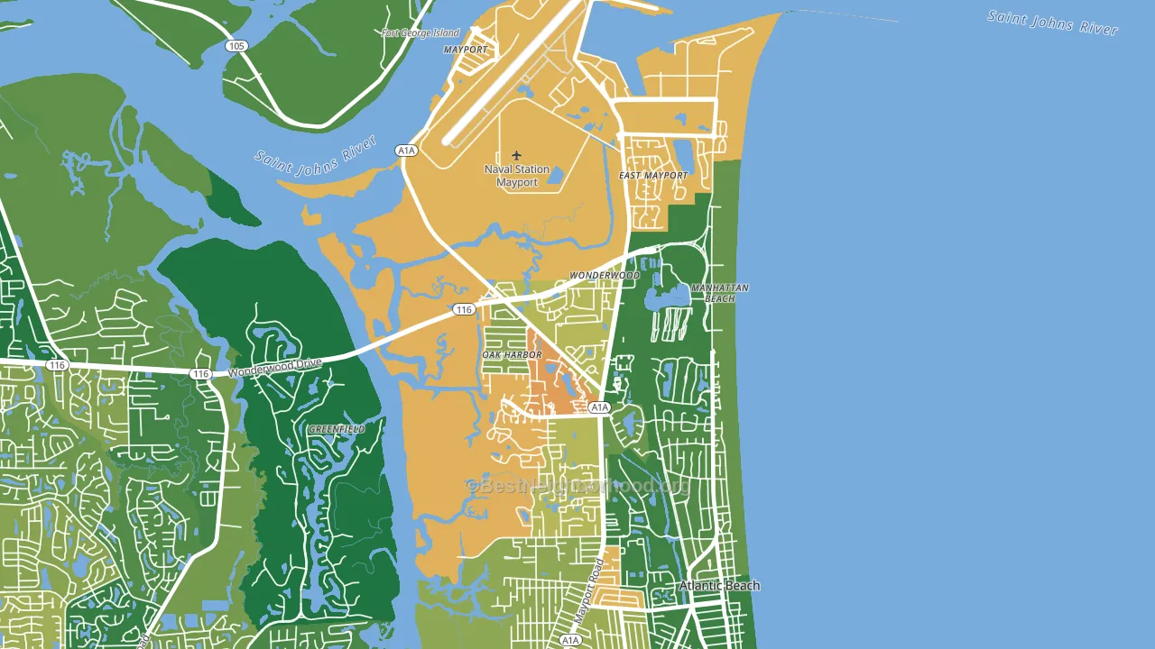 North Beach, Atlantic Beach, FL block-group voter-turnout map