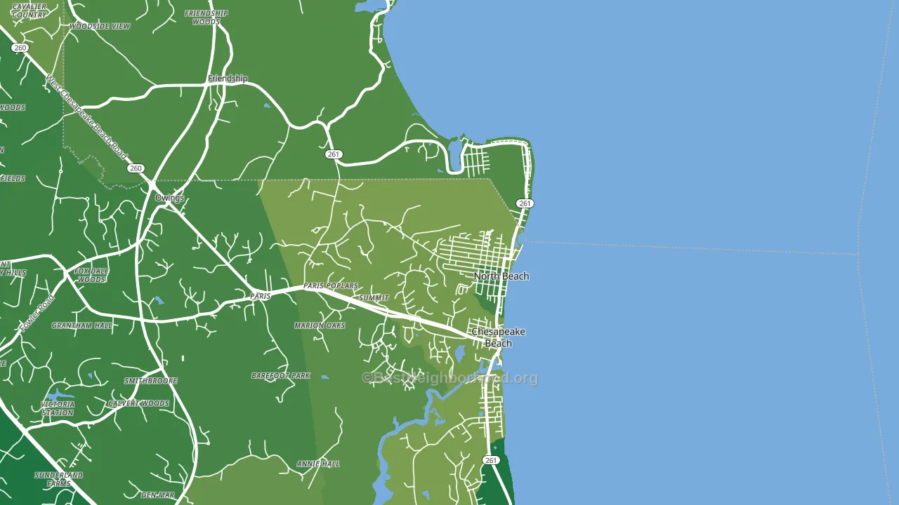 North Beach, MD block-group voter-turnout map
