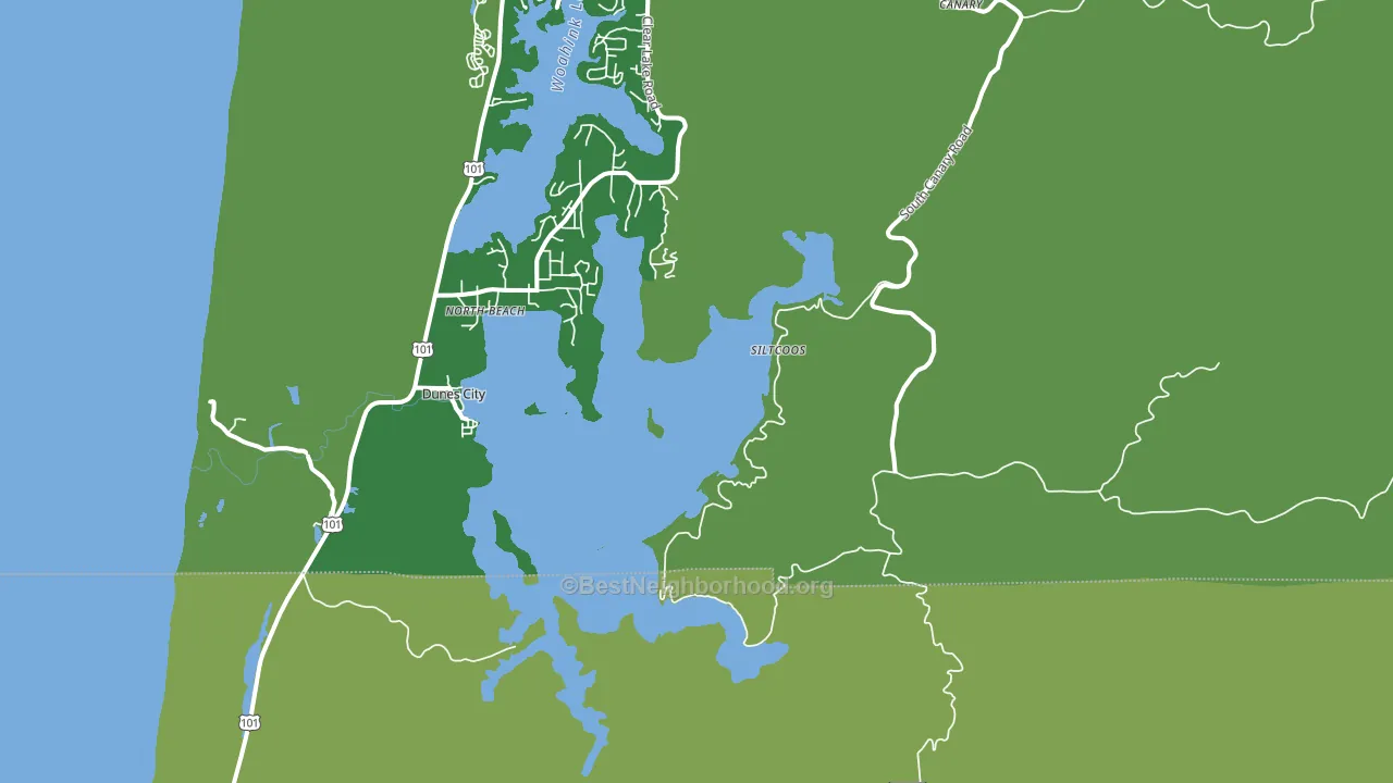 North Beach, OR block-group voter-turnout map
