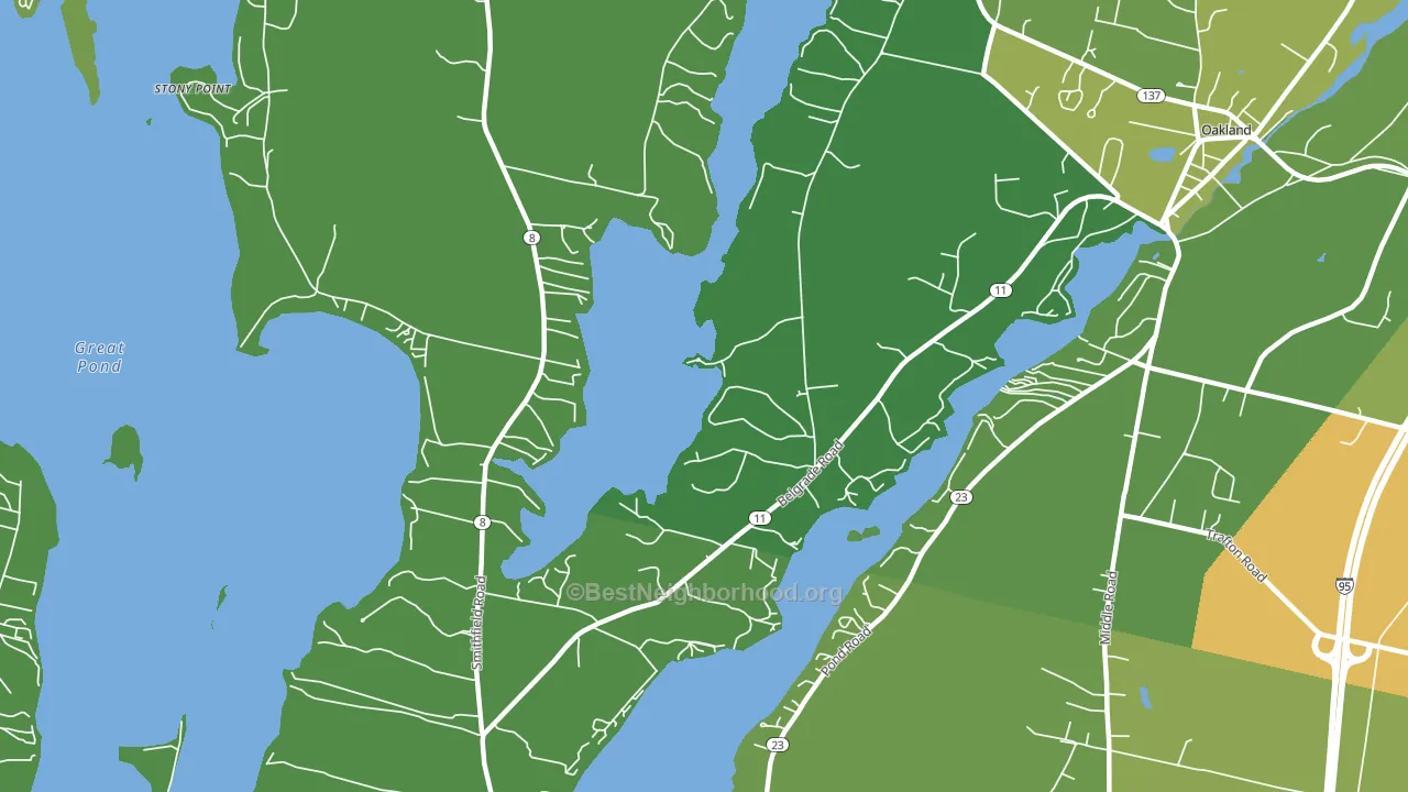 North Belgrade, ME block-group voter-turnout map