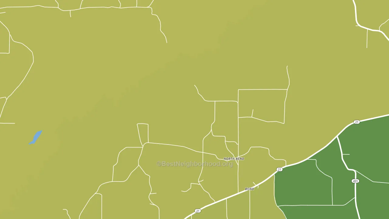 North Bend, MS block-group voter-turnout map
