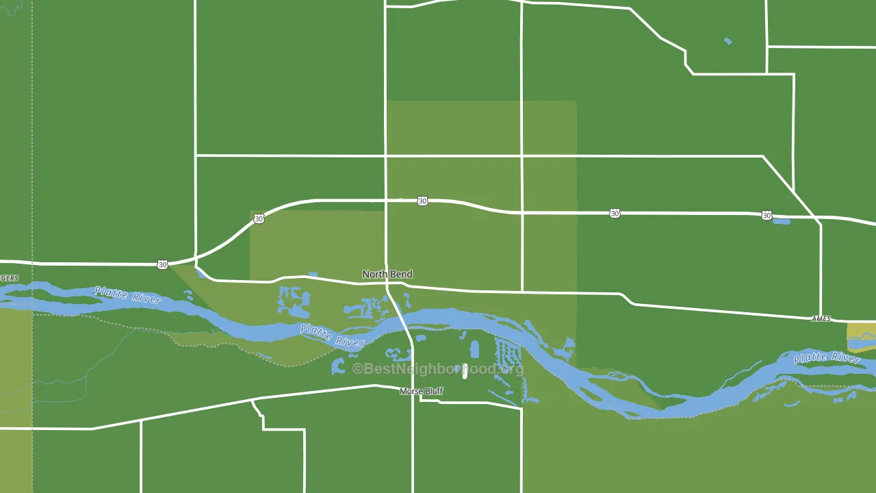 North Bend, NE block-group voter-turnout map