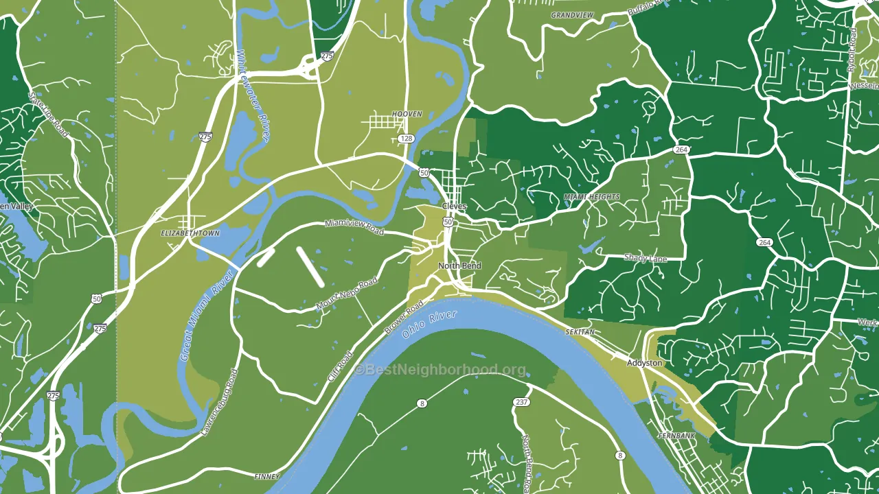North Bend, OH block-group voter-turnout map