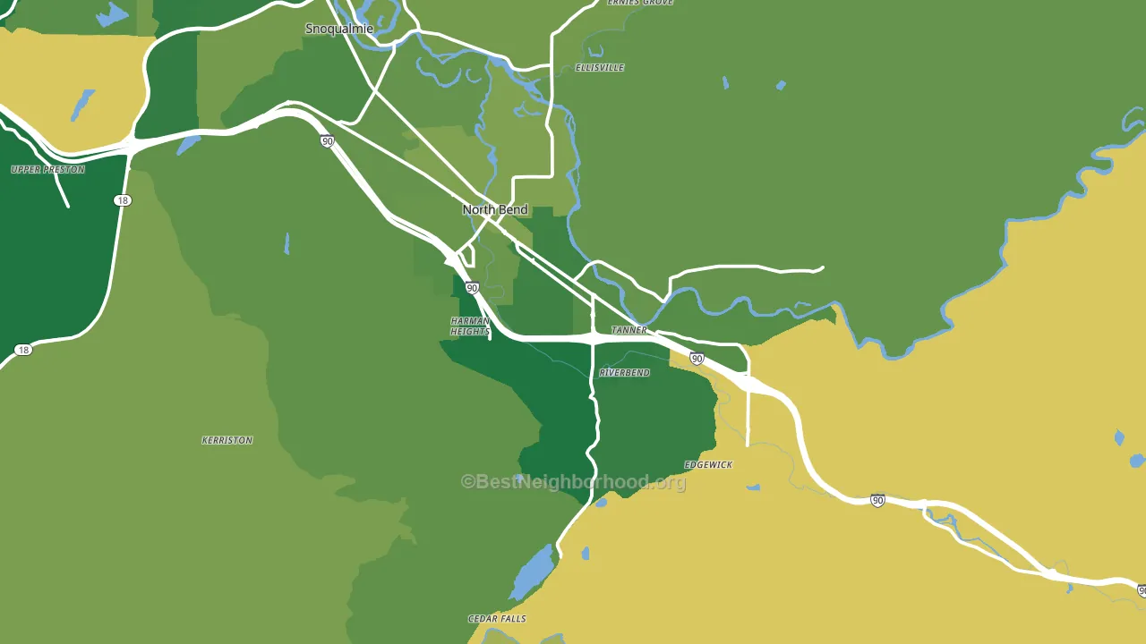 North Bend, WA block-group voter-turnout map