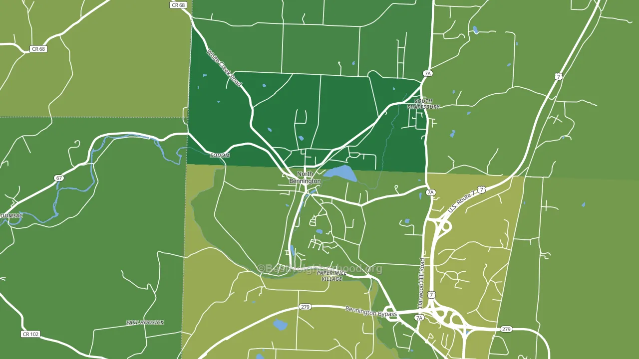 North Bennington, VT block-group voter-turnout map