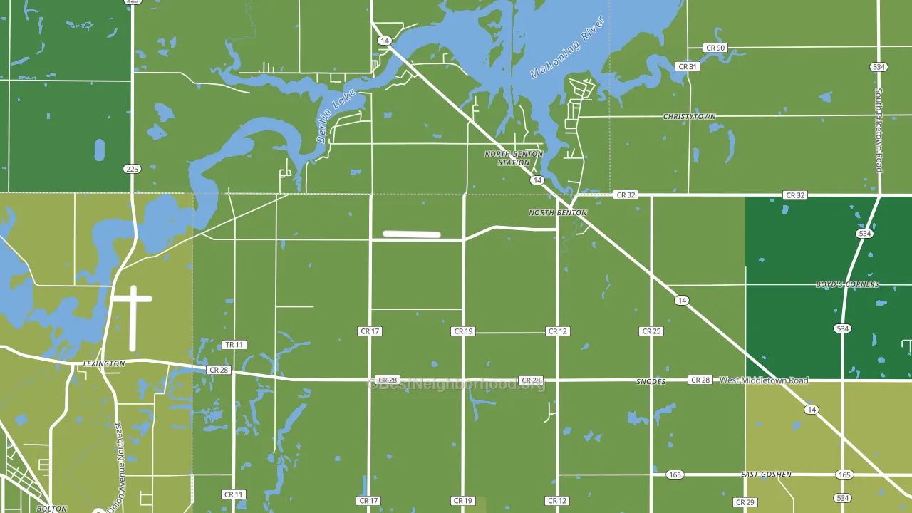 North Benton, OH block-group voter-turnout map