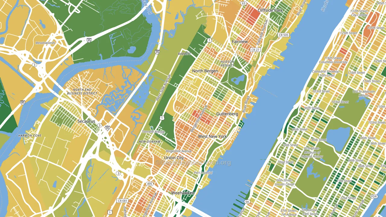 North Bergen, NJ block-group voter-turnout map