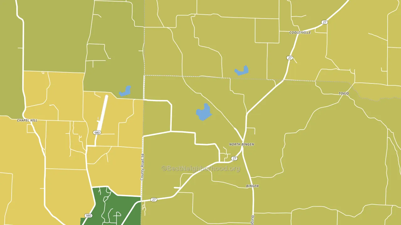 North Bingen, AR block-group voter-turnout map