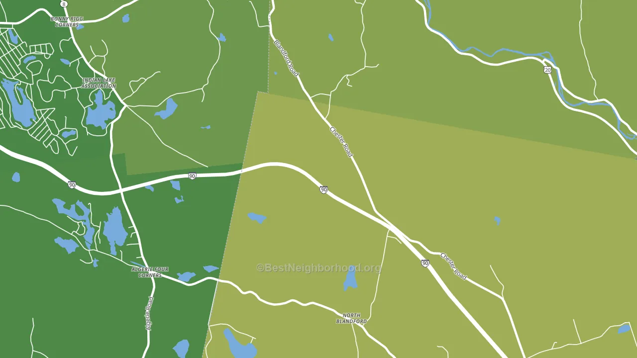 North Blandford, MA block-group voter-turnout map