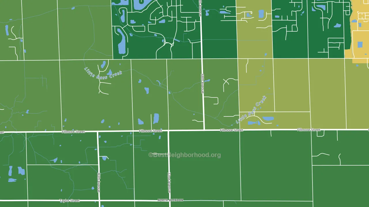 North Blendon, MI block-group voter-turnout map