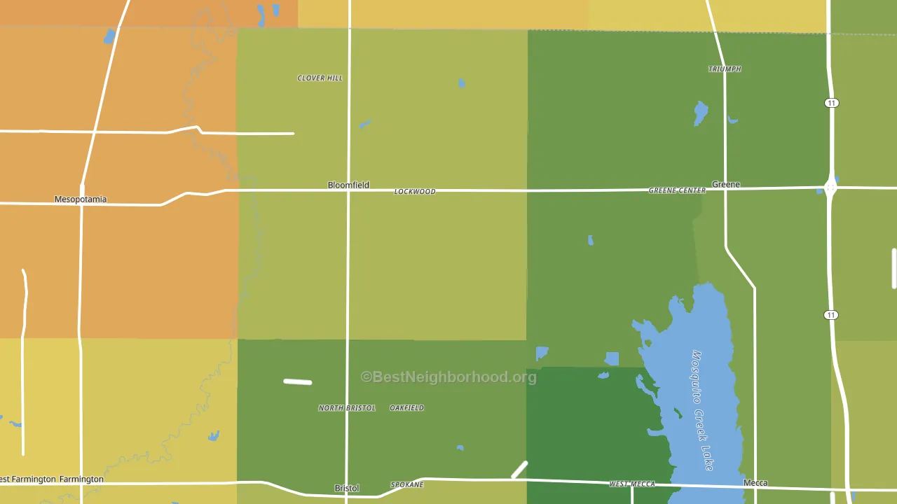 North Bloomfield, OH block-group voter-turnout map