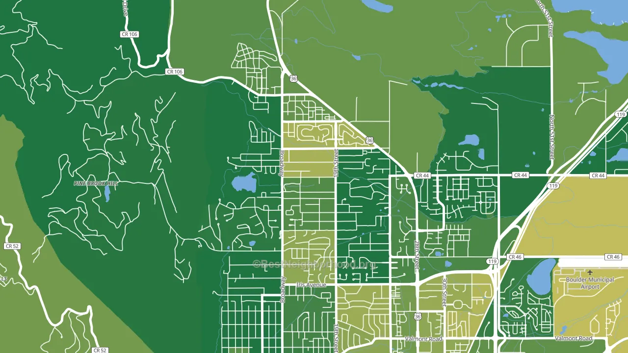 North Boulder, Boulder, CO block-group voter-turnout map