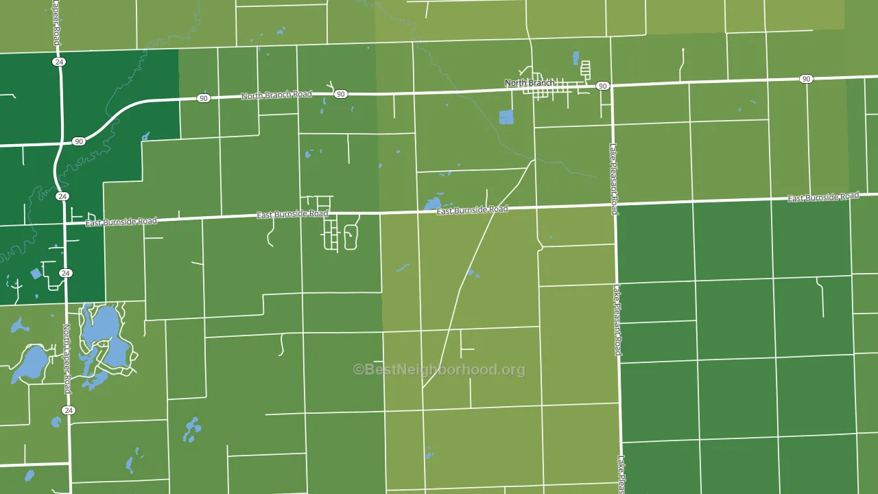 North Branch, MI block-group voter-turnout map