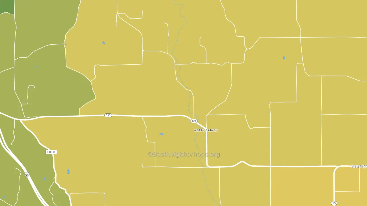 North Branch, WI block-group voter-turnout map