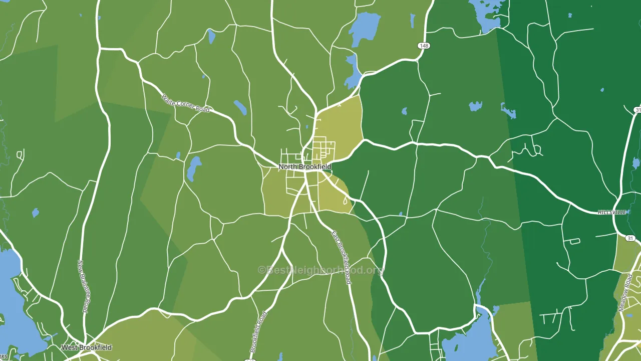 North Brookfield, MA block-group voter-turnout map