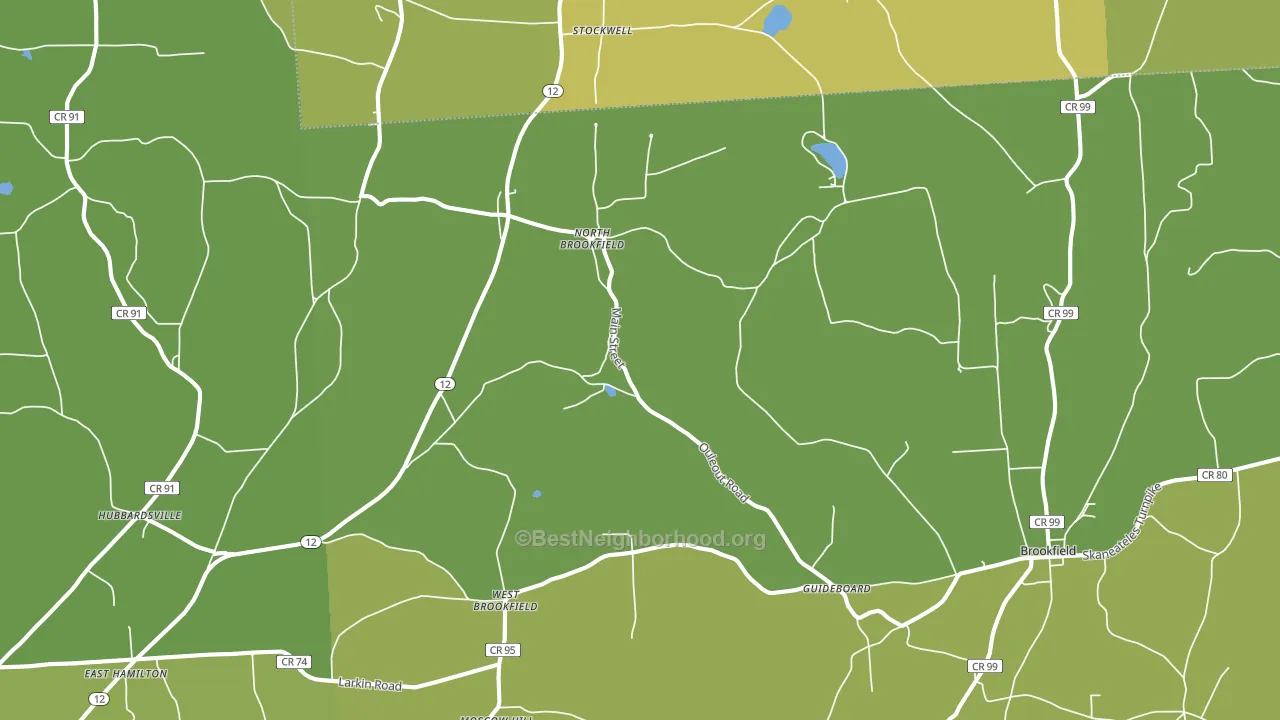 North Brookfield, NY block-group voter-turnout map