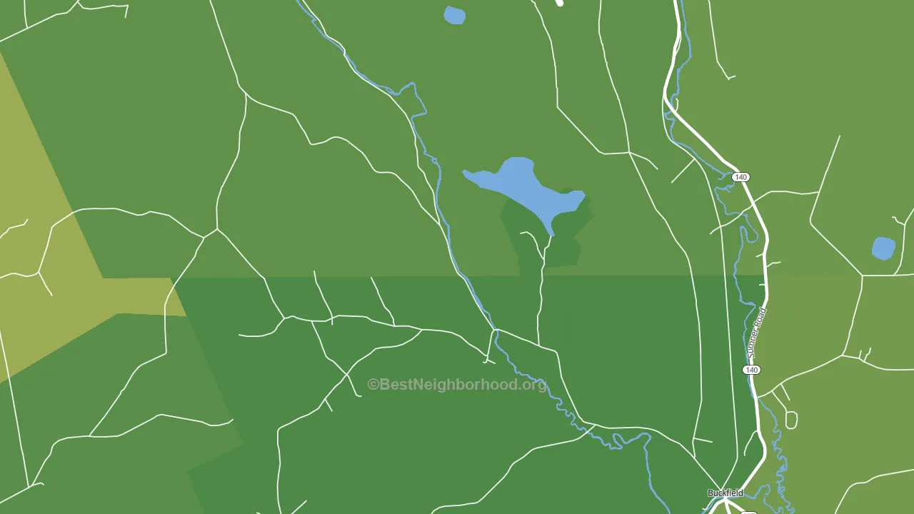 North Buckfield, ME block-group voter-turnout map