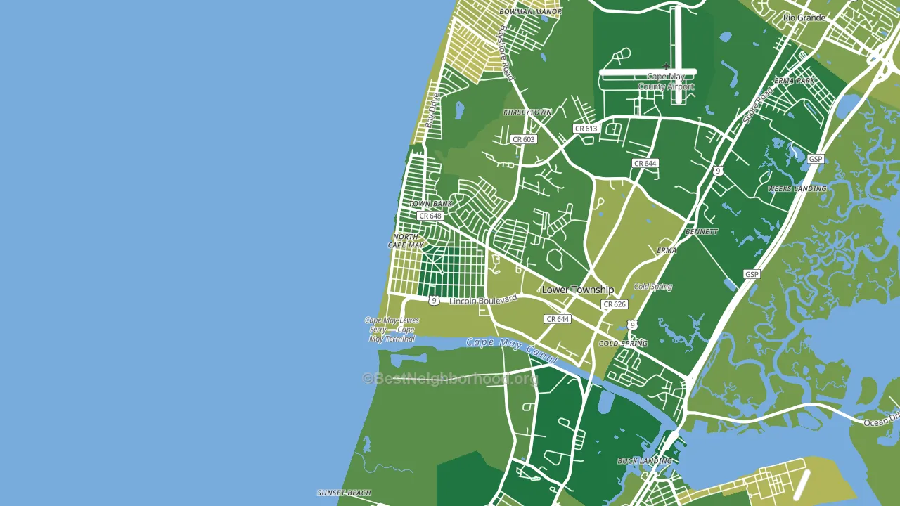 North Cape May, NJ block-group voter-turnout map