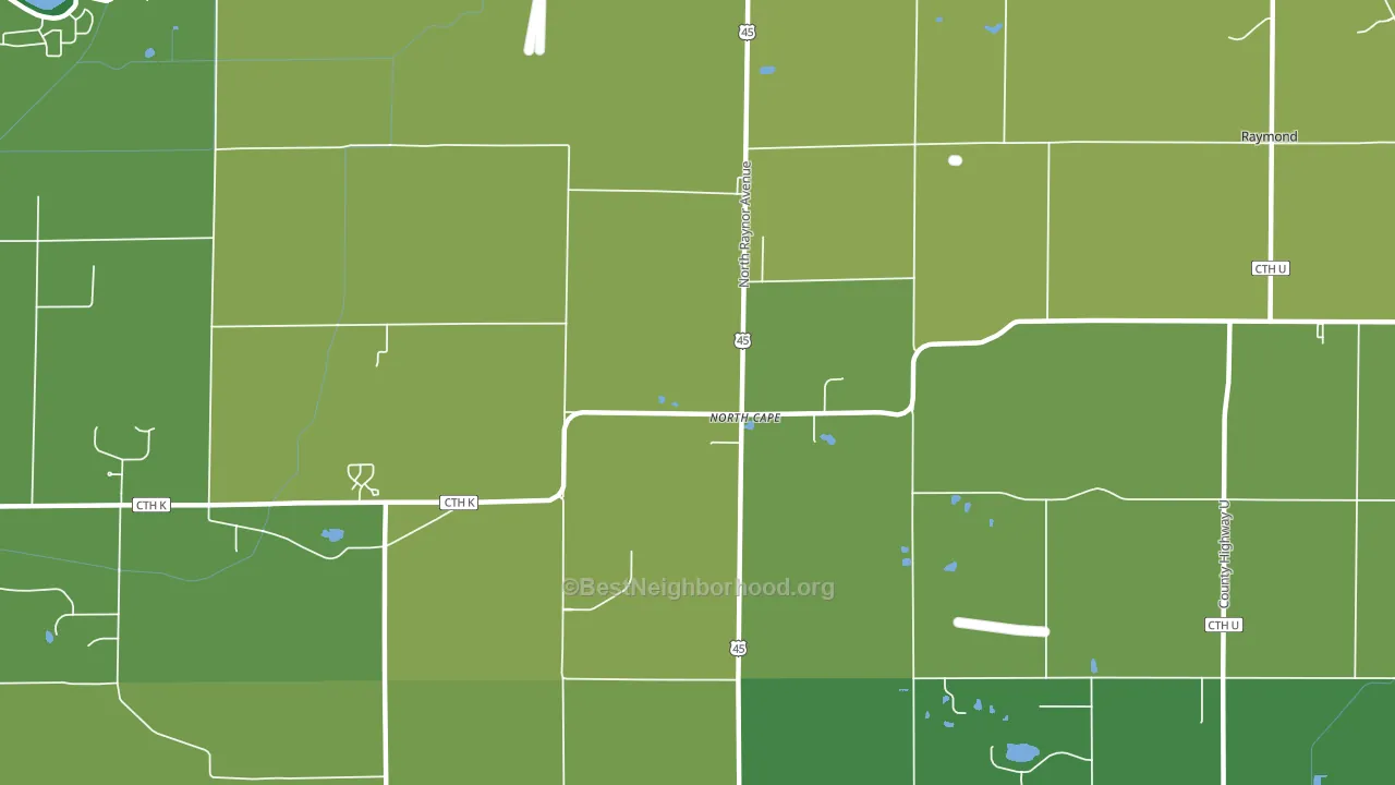 North Cape, WI block-group voter-turnout map