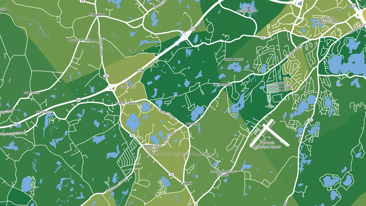 North Carver, MA block-group voter-turnout map