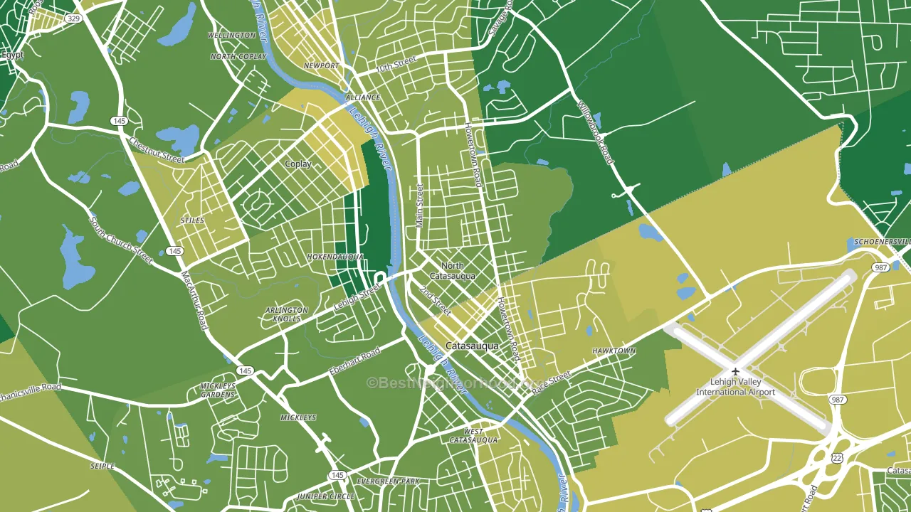 North Catasauqua, PA block-group voter-turnout map