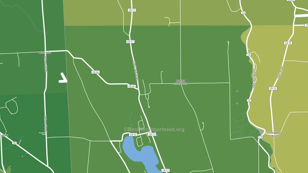North Cazenovia, NY block-group voter-turnout map