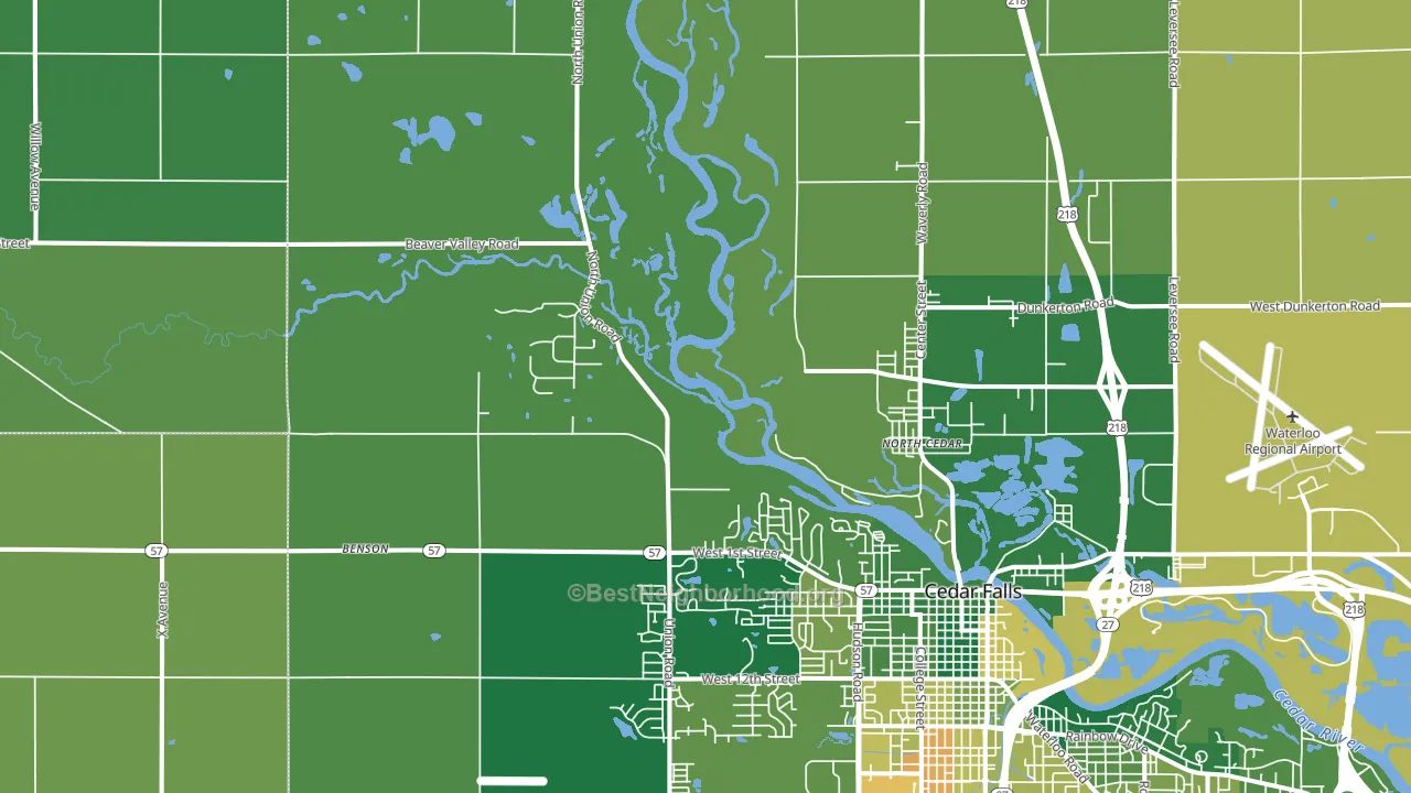 North Cedar, IA block-group voter-turnout map