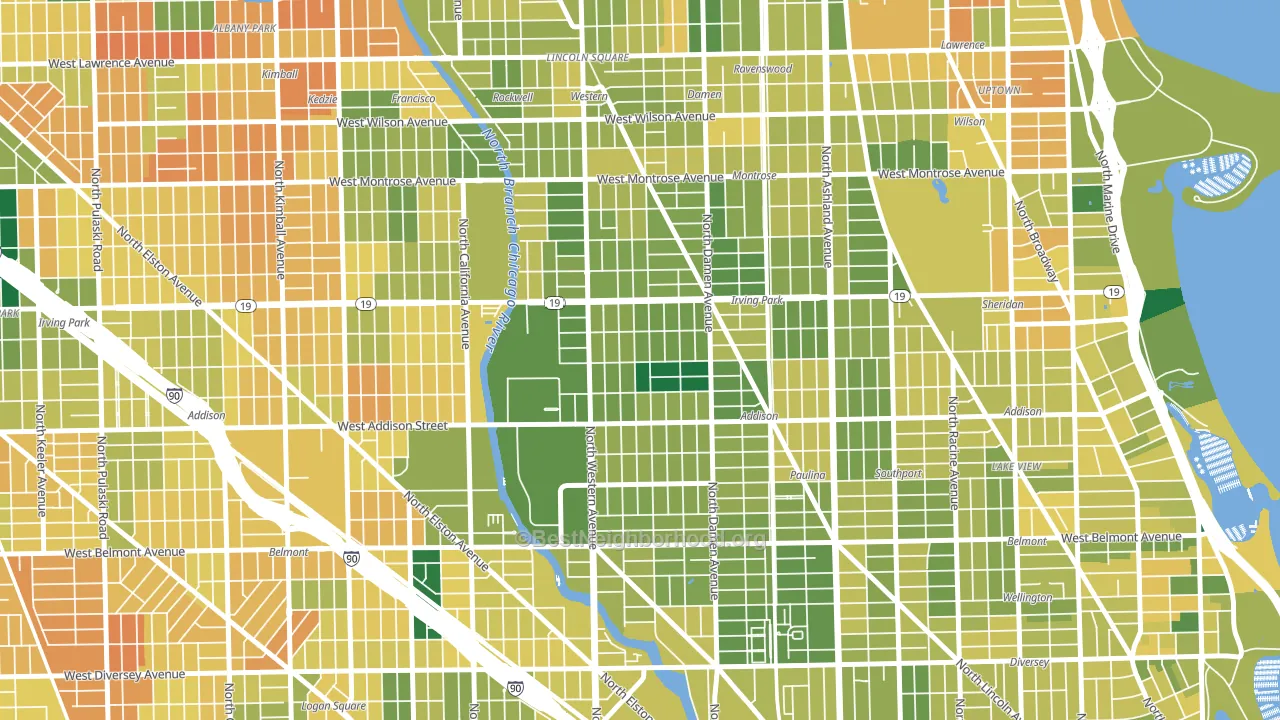 North Center, Chicago, IL block-group voter-turnout map