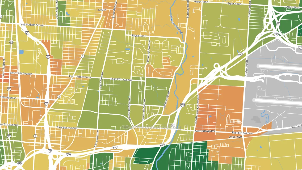 North Central, Columbus, OH block-group voter-turnout map