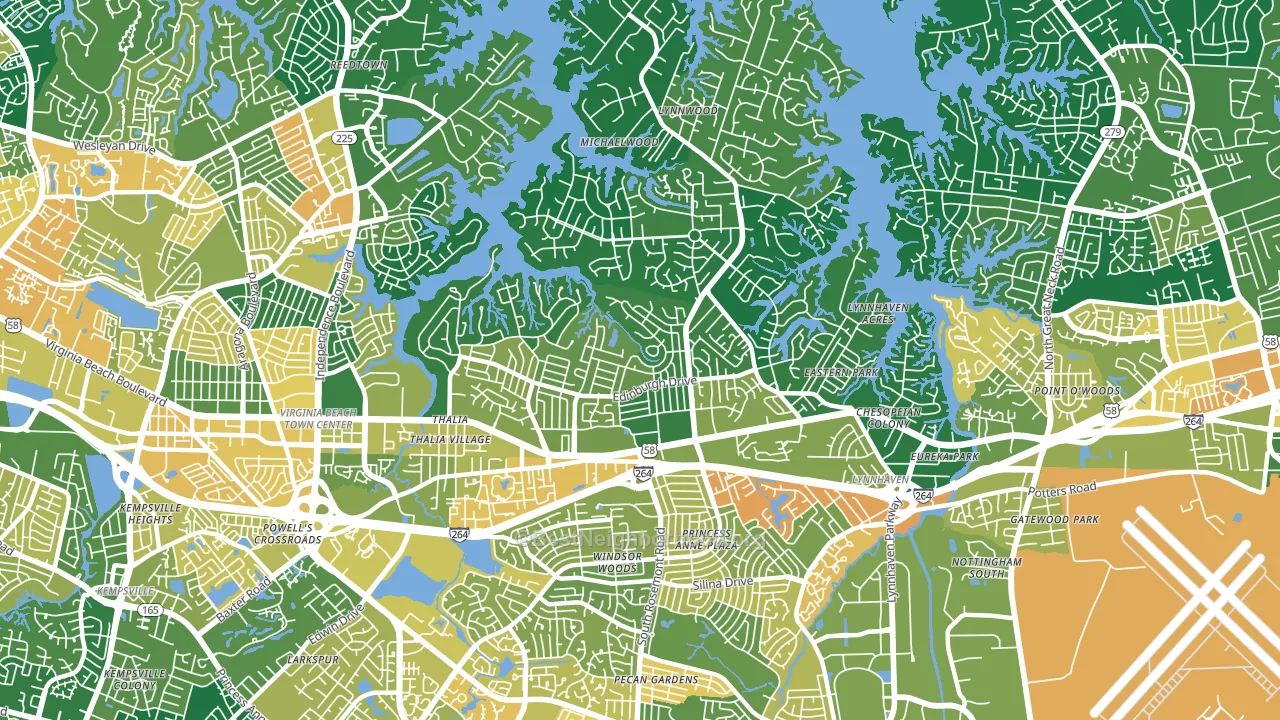 North Central, Virginia Beach, VA block-group voter-turnout map