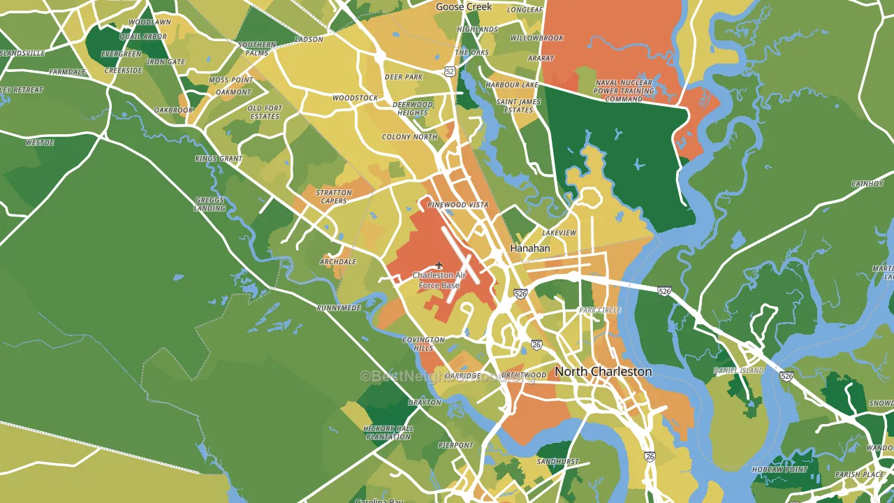 North Charleston, SC block-group voter-turnout map