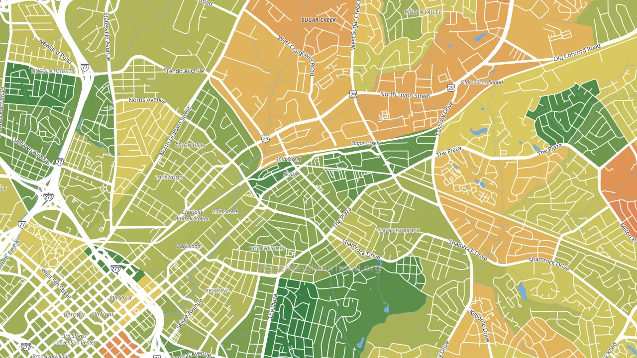North Charlotte, Charlotte, NC block-group voter-turnout map