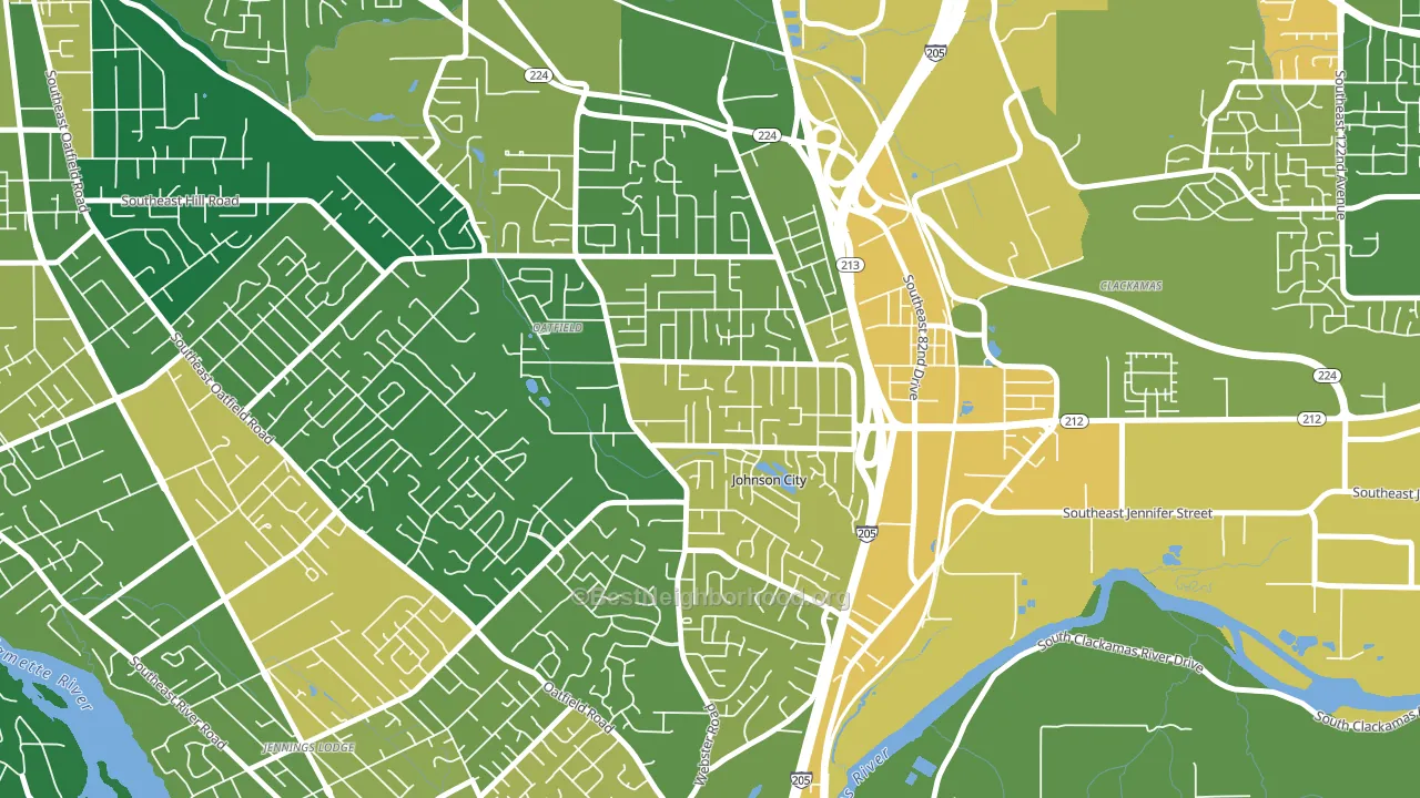 North Clackamas, Oatfield, OR block-group voter-turnout map