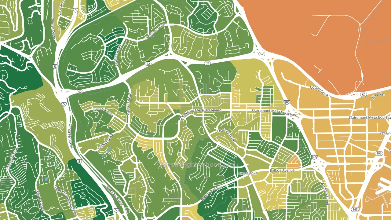North Clairemont, San Diego, CA block-group voter-turnout map