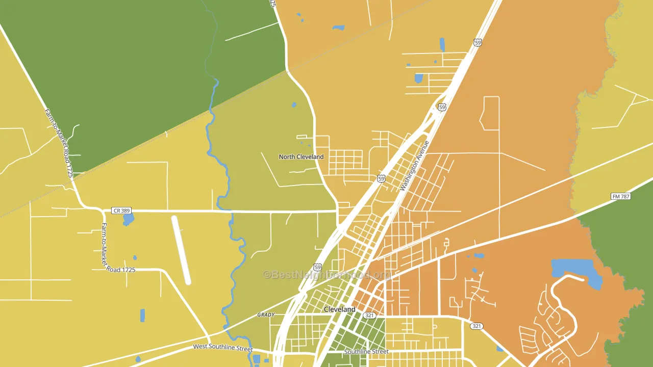 North Cleveland, TX block-group voter-turnout map