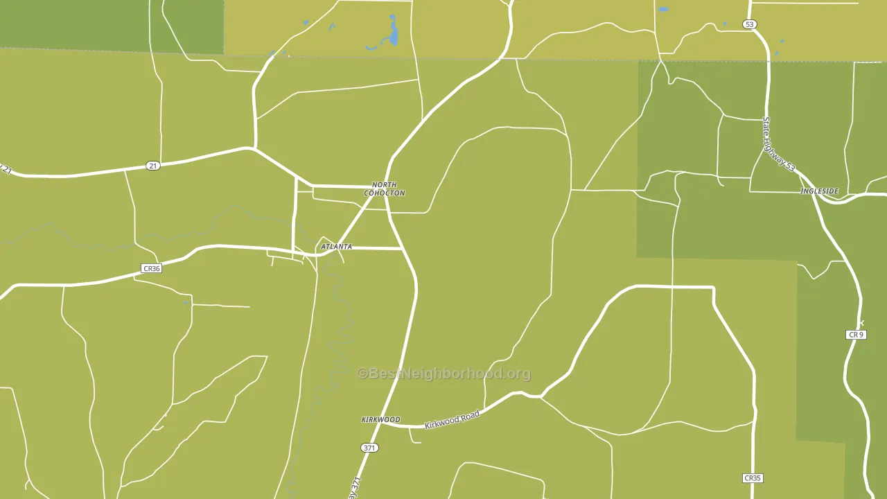 North Cohocton, NY block-group voter-turnout map
