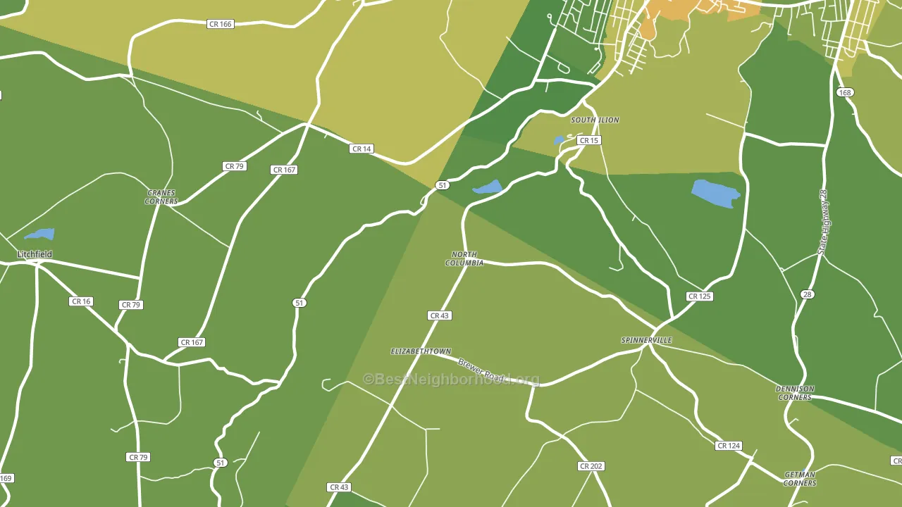North Columbia, NY block-group voter-turnout map