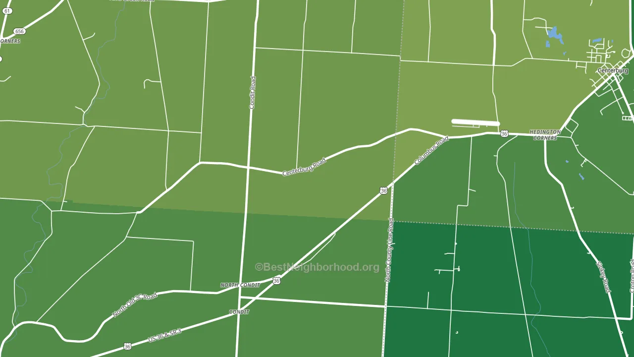 North Condit, OH block-group voter-turnout map