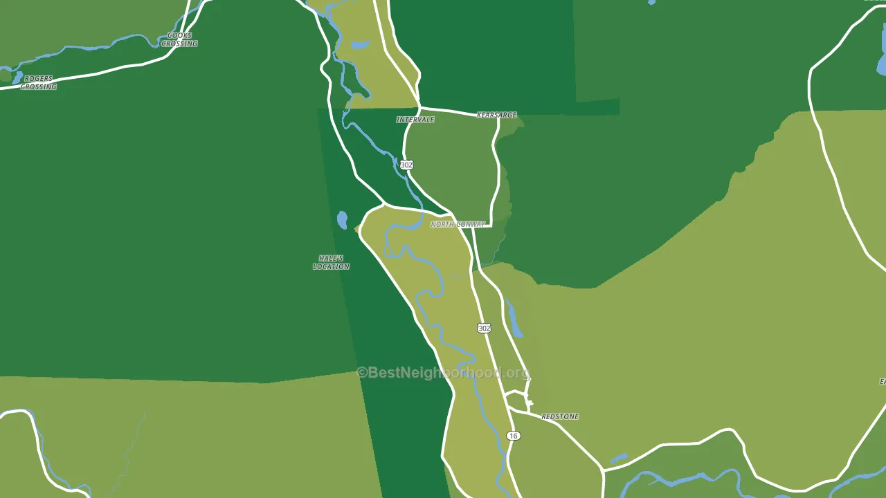 North Conway, NH block-group voter-turnout map